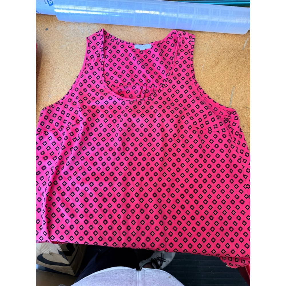 Women's PLEIOHE Pink & Black Patterned Tank Top L - Picture 2 of 3